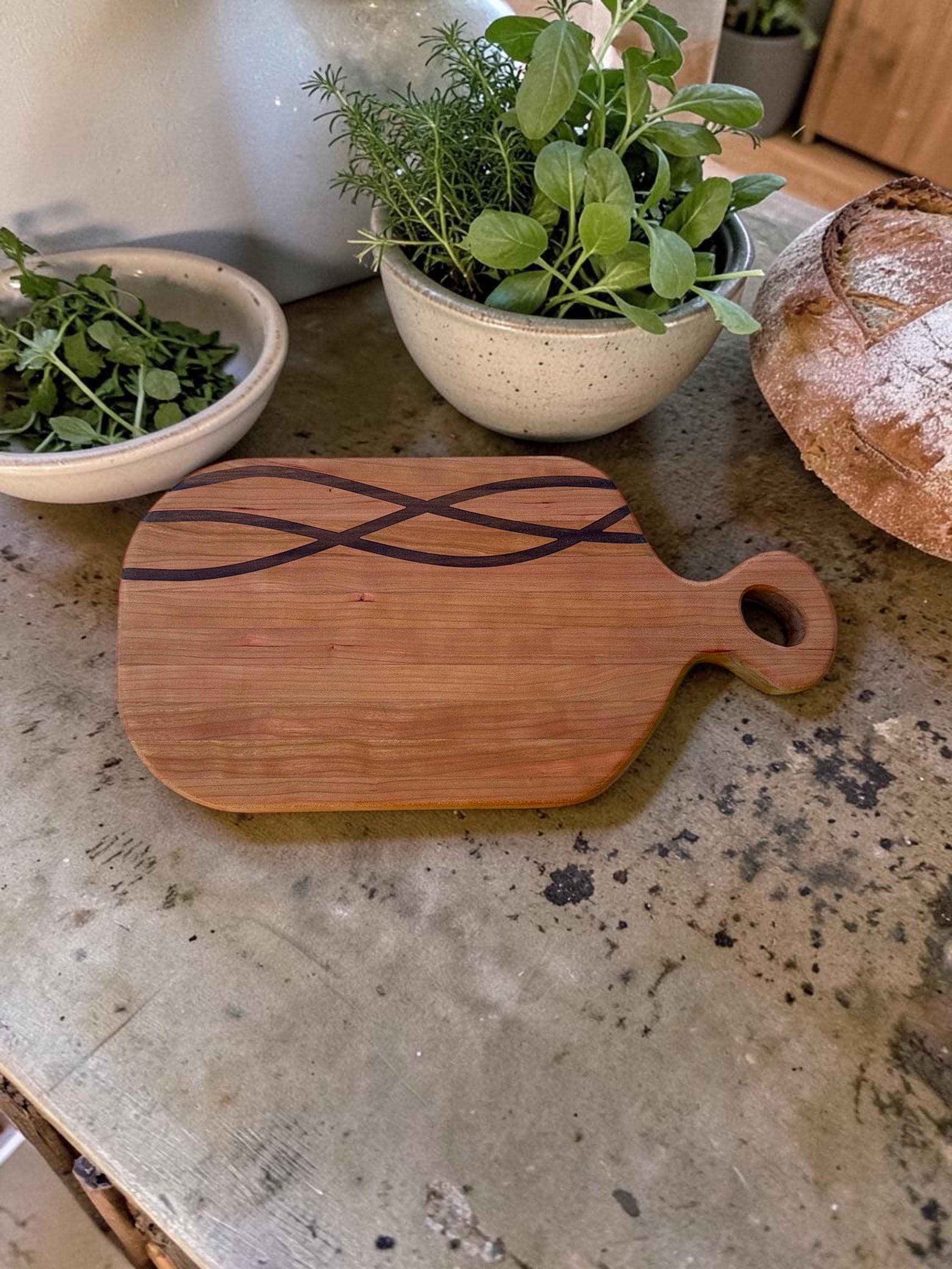Personalized Cherry, Walnut or Maple Cutting Board, Custom Engraved Charcuterie Board