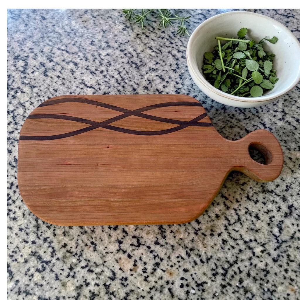 Personalized Cherry, Walnut or Maple Cutting Board, Custom Engraved Charcuterie Board