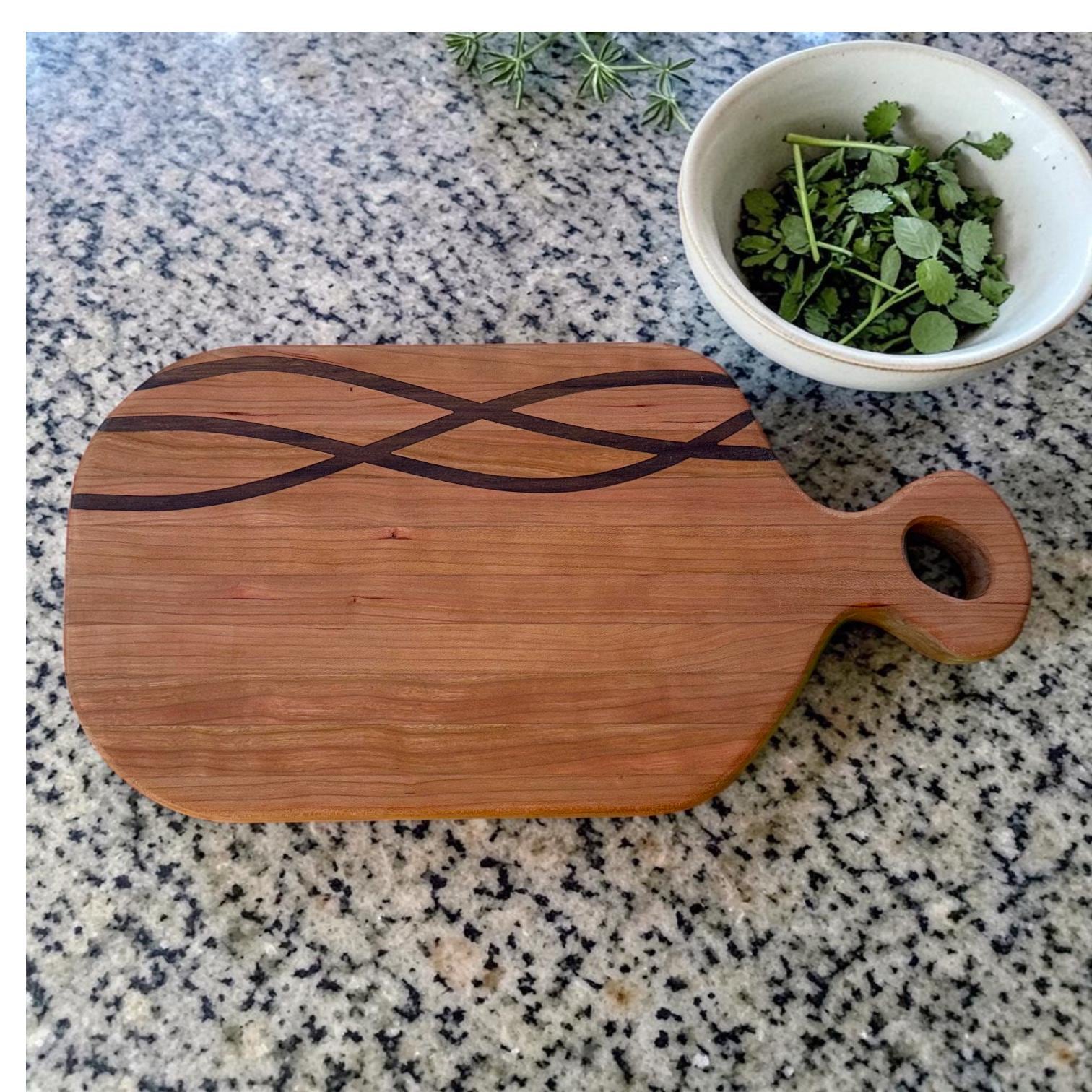Personalized Cherry, Walnut or Maple Cutting Board, Custom Engraved Charcuterie Board
