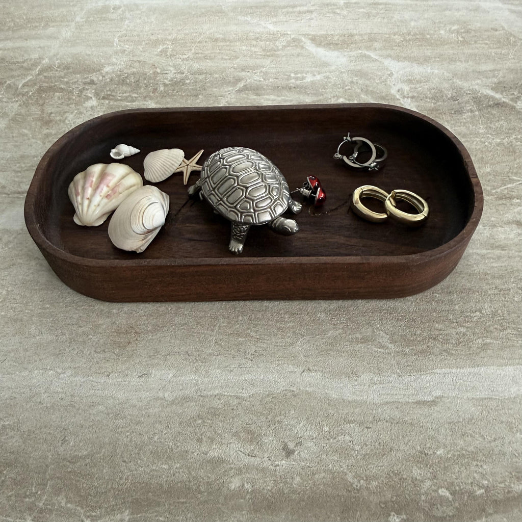 Personalized Wood Valet Tray, Walnut Catchall Tray, Jewelry Organizer, Gift for Him, Father's Day
