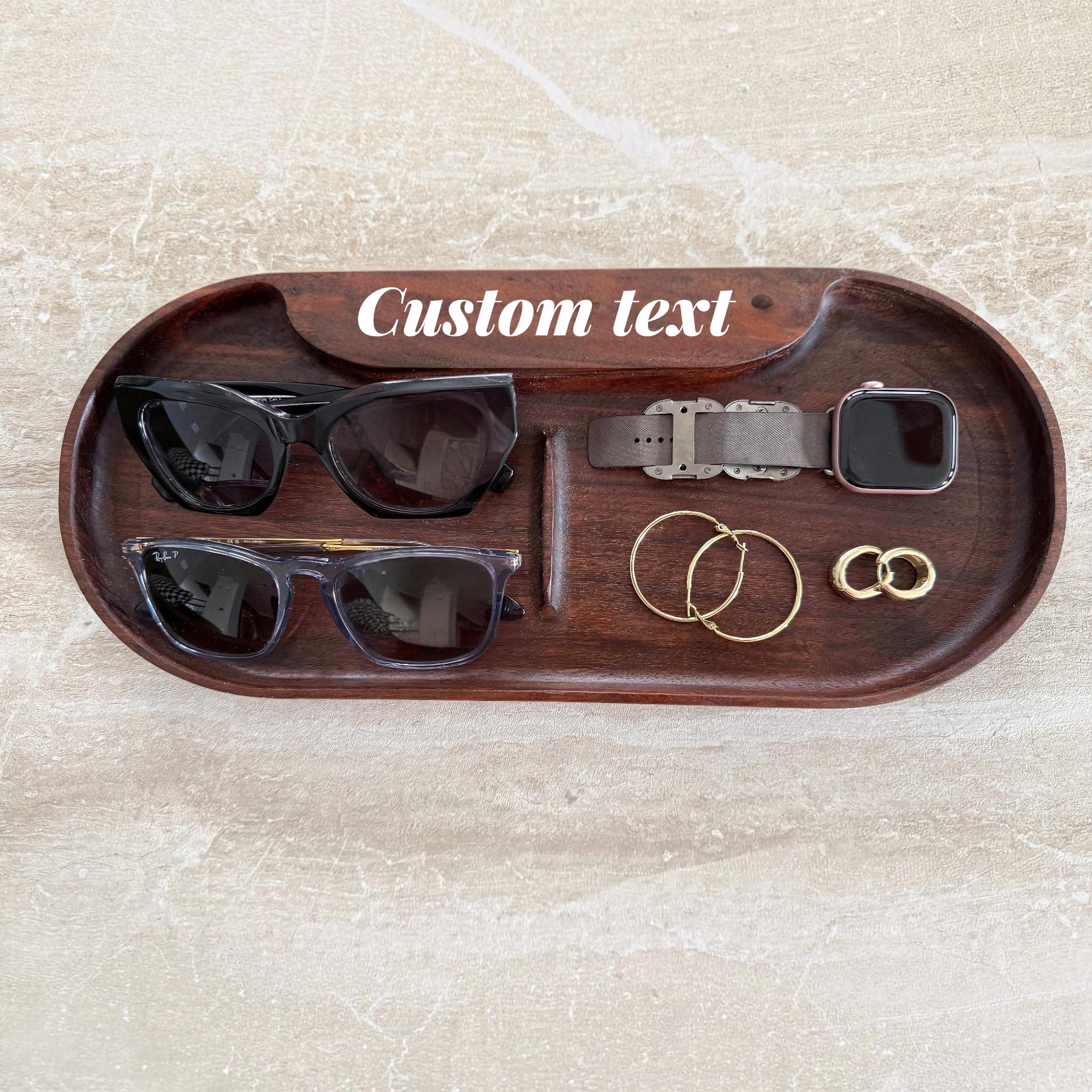 Personalized Wood Valet Tray, Walnut Catchall Tray, Jewelry Organizer, Birthday Gift