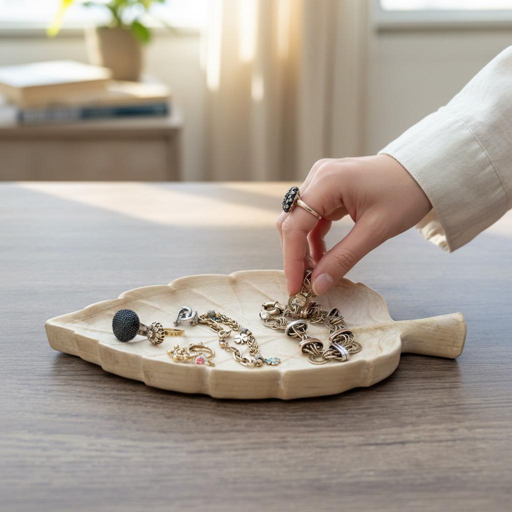 Handcrafted Wooden Leaf Tray | Jewelry Dish | Catchall Tray | Walnut, Cherry & Hard Maple | Nature Decor
