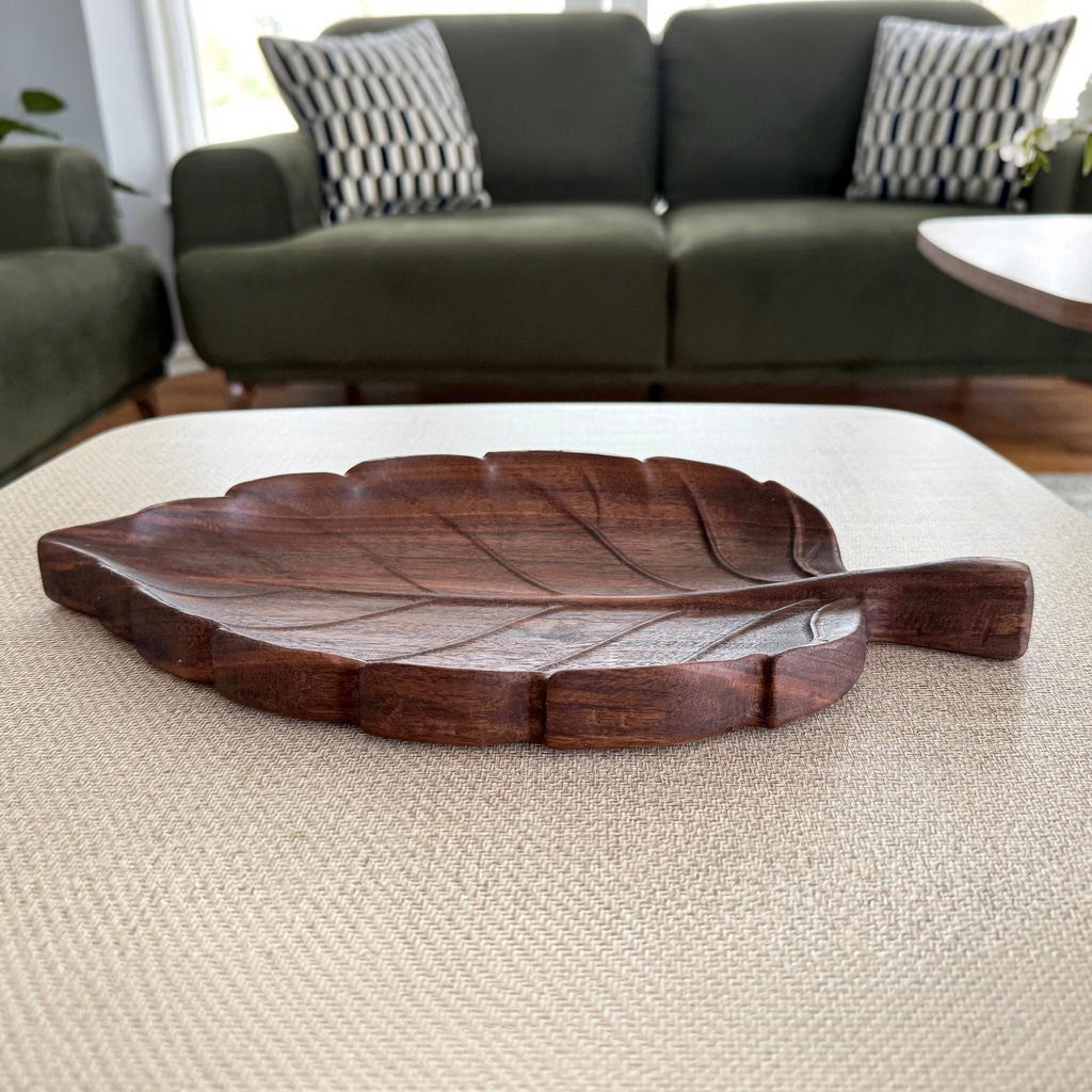 Handcrafted Wooden Leaf Tray | Jewelry Dish | Catchall Tray | Walnut, Cherry & Hard Maple | Nature Decor